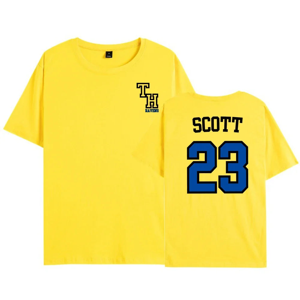 TREE HILL RAVENS Scott 23 T-shirt Front and Back Print Shirt One Tree Hill Shirts Nathan Scott Tee North Carolina Tops